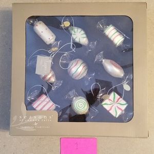 Set 12 candy blown glass ornaments #1